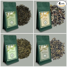 Žaliosios ir baltosios arbatos mišinys, 4 rinkiniai | China Misty Green (100g), Pai Mu Tan (50g), Sencha (100g) ir Milky Oolong (100g) | Antioksidantų gausa | Aukščiausios kokybės arbatos mėgėjų rinkinys