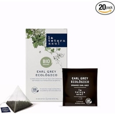 LA TETERA AZUL Early Black Organic Black Tea with Citrus Flavours. Ecological and Thermogenic Infusion in Pyramids. 20 Pyramids.
