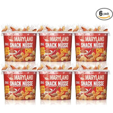 Maryland Snack Nuts Chili 6 x 275 g Cups - Crisp Spicy Spicy Nut Mix with Roasted Peanuts, Cashews and Almonds - Again