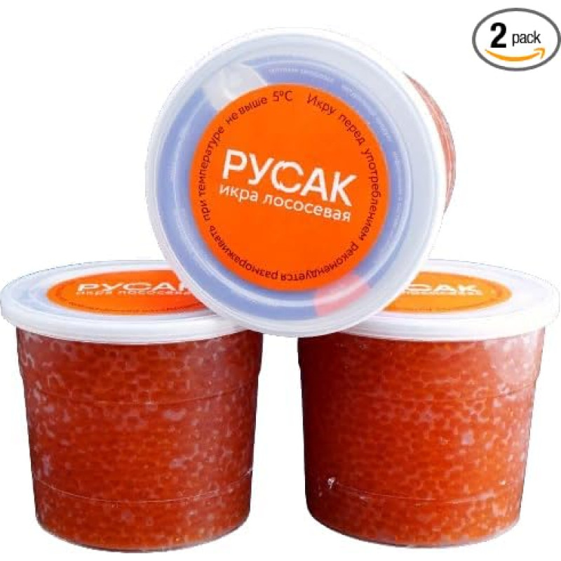 Gorbuscha Salmon Caviar 1st Choice (Red Caviar - Caviar) AAA Grade Unpasteurised (2 x 530g)