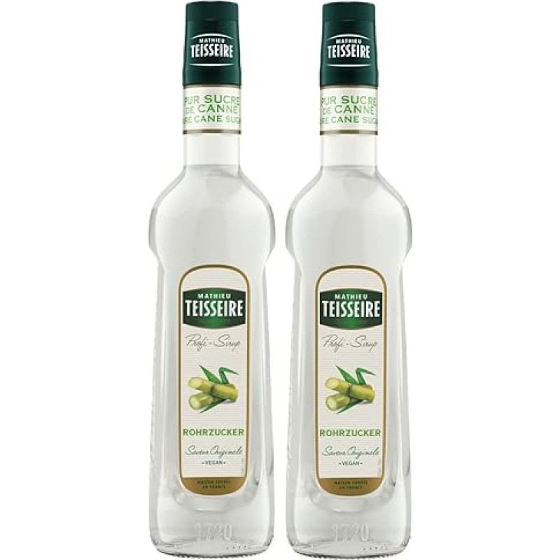 Mathieu Teisseire Drinks Syrup Cane Sugar 0.7 L Cocktails (Pack of 2)