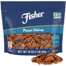 Fisher Pekannusshälften, 473 ml, ungesalzen, ohne Konservierungsstoffe, natürlich glutenfrei, gentechnikfrei, vegan, Paleo, Keto-Nüsse