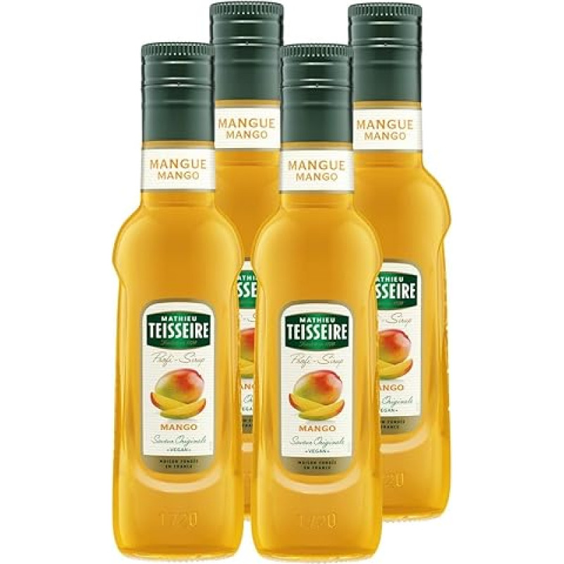 Mathieu Teisseire Drinks Syrup Mango 0.25 L Cocktails (Pack of 4)