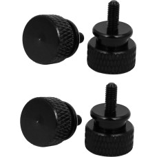 sourcingmap® Computer PC Case M3x7mm Aluminum Alloy Knurled Thumb Screws Black 4pcs