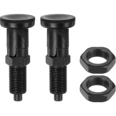 QUARKZMAN 2 Stück Druckpassung Kugelspitzendruckfeder M16x1,5 Gewinde 8mm Stift Durchmesser, Kohlenstoffstahl Selbstverriegelnder Ausziehbarer Indexplunger für Industrieanlagen