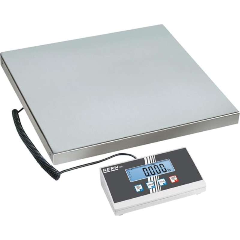 Kern & Sohn EOB 150K50 Parcel Scales (Weighing Range 150 kg, Readability 50 g, Stainless Steel Weighing Plate, Wall Mount, Hold Function, Work Safety Hood, Universal Power Adapter External)