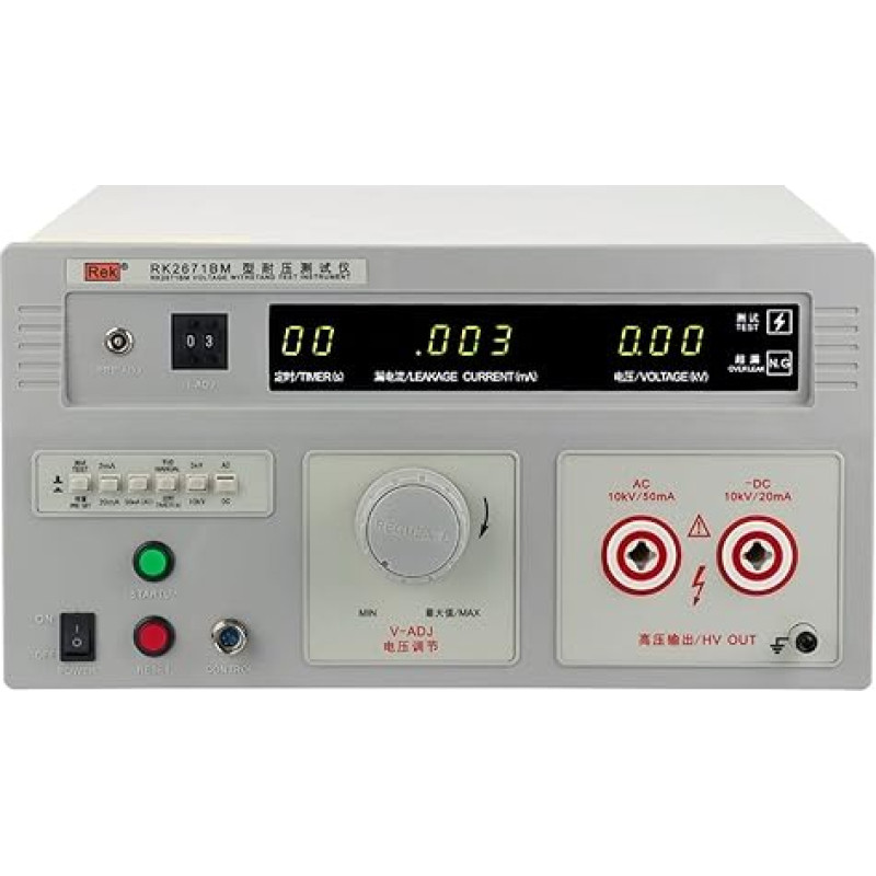 Skaitmeninis atsparumo įtampos testeris RK2671BM AC/DC 5kV/10kV AC 2/20/50 MA DC 2/2 0 mA Perforavimo įtampos stendai Hipot testeriai, elektriniai įrankiai ir testeriai