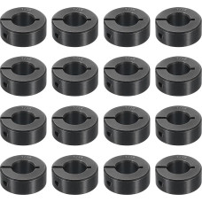 sourcing map 16 Stück eingeteilte Schaftmanschette, 7/16 Zoll Bohrung, einteiliger Klemmkragen, 15/16 Zoll Außendurchmesser, 0,95 cm Dicke, schwarzes Oxidstahl-Set, Schraubverschluss-Kragenklemme