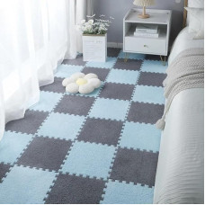 HZLXF1 Plüschige ineinandergreifende Matten aus Eva-Schaumstoff – weiche und gemütliche Teppiche for Wohnzimmer, Schlafzimmer und Entspannungsbereiche(Blue Gray,20pcs)