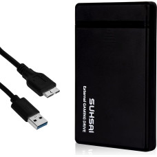 SUHSAI External Gaming Hard Drive, Portable USB 3.0 Drive, 2.5 Inch High Speed Hard Drive, Backup Drive, Suitable for PS5, PS4, PS3, PC, Android, Mac (1TB)