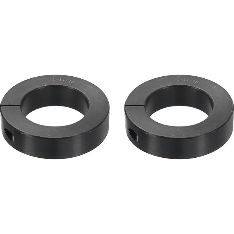 sourcing map 2 Stück einteilige Klemmmanschette mit einzelner geteilter Schaft, 3,8 cm Bohrung, einteiliger Klemmkragen, 6,4 cm Außendurchmesser, 11/16 Zoll Dicke, schwarzes Oxidstahl-Set,
