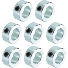 sourcing map 8-teiliges Set Schraubenmanschetten, 9/16 Zoll Bohrung, Karbonstahl, Schaftmanschetten, 2,5 cm Außendurchmesser, 7/16 Zoll Breite, Schlossachsenmanschette für Linearstangenwellenführung