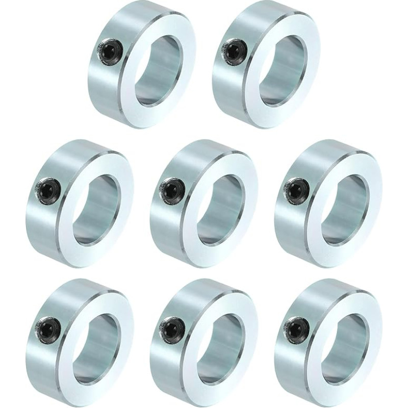 sourcing map 8-teiliges Set Schraubenmanschetten, 15/16 Zoll Bohrung, Karbonstahl, Schaftmanschetten, 3,8 cm Außendurchmesser, 9/16 Zoll Breite, Schlossachsenmanschette für Linearstangenwellenführung