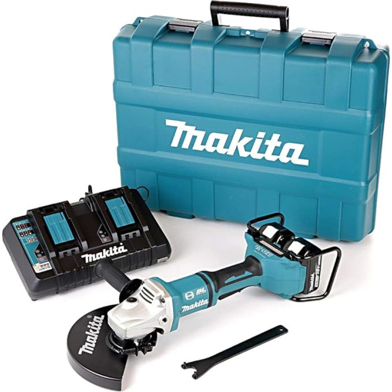 Makita DGA900PT2 BL LXT Angle Grinder-Multicolour, 36 V, 180 mm