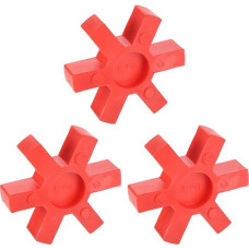 sourcing map 3 Stück L150 Backenkupplungseinsatz, Urethan, flexibel, massiver Backenkupplung, Mitteleinsatz für L-Backenkupplung, L-Backenkupplung, Set, Rot