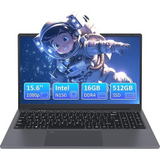 Auusda Laptop, Fingerprint Reader, Notebook 15.6 Inch, 16 GB DDR4, 512GB SSD Notebook Computer, Celeron N150 (up to 3.60 GHz), Lightweight Laptop with WiFi, Backlight Keyboard, HDMI, USB-C, for Gaming