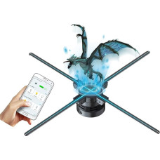 Missyou 70 cm 3D Hologram Projector, 832 LED, WiFi Control, Bluetooth, 700 Video Materials, App and Remote Control, for Exhibitions, Advertising, Festivals, Christmas Parties, with 3D Video Wall