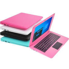 Bigmachine Computer Laptop Mini 10.1 Inch 32GB Windows 10 Ultra Thin and Lightweight Netbook Quad Core PC HDMI USB Webcam Netflix YouTube QWERTZ Layout (Dark Pink)