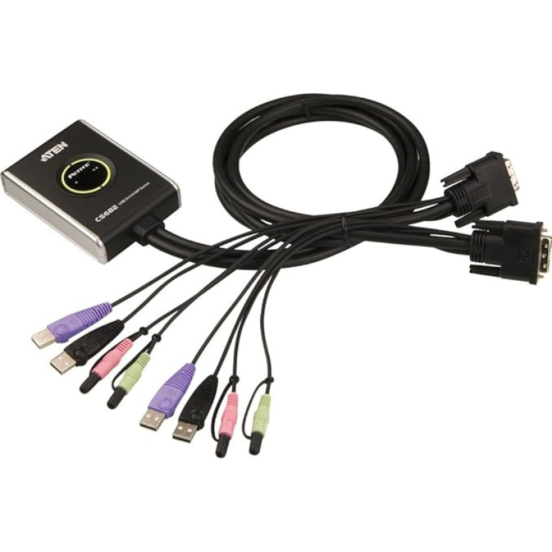 ATEN CS682-2 prievadų USB 2.0 DVI KVM perjungiklis