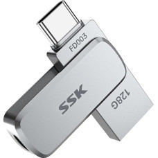 SSK 128 GB USB C atmintinė iki 240 MB/s, dviguba atmintinė USB 3.2 Type-C ir USB-A, skirta mobiliesiems telefonams, 