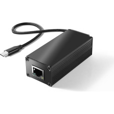 REVODATA 25W Gigabit PoE to USB-C Driver Converter for Phone/Tablet, PoE to Type-C Power Output with Ethernet 2 in 1, 5V/9V/12V/15V/20V Adaptive Output, Plug & Play (GPD2CAT-20V)