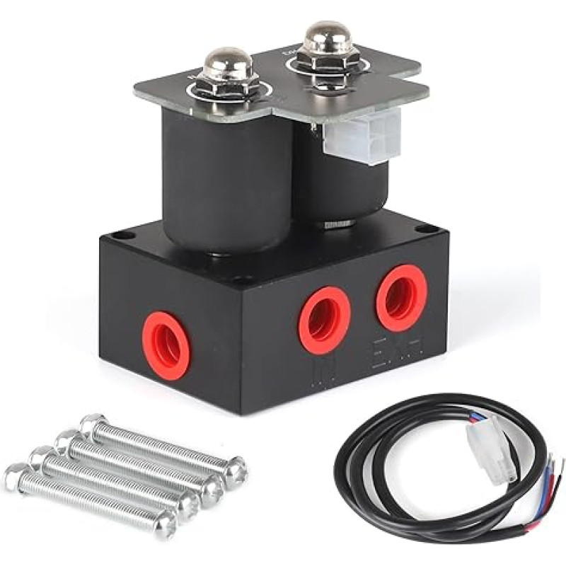 Luftfeder 12V 0-200psi/0-300psi Magnetinis ventilis Luftfederung Verteilerventil Pneumatischer Stoßdämpfer für die automatische schnelle Steuerung Fbss Luftfederung (0-200pSI 2 valdymas)