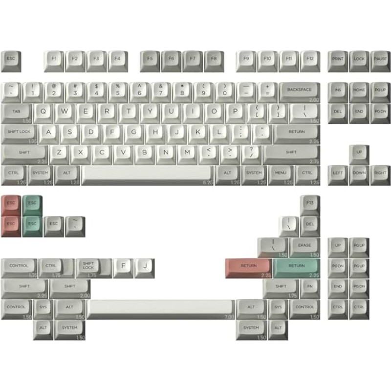 DROP MiTo MT3 9009 PBT Keycap Set, PBT Hi-Profile, Cherry MX Style Keyboard Compatible with HHKB, 60%, 65%, 75%, TKL, WKL (Base Kit)