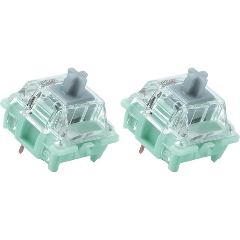 Kutethy X Gateron JADE serijos dvipakopės spyruoklinės mechaninės klaviatūros jungiklis Silver V3 Pro, 3 kontaktų 45gf linijinis/RGB/LED jungiklis (Silver V3 Pro, 108 vnt.)