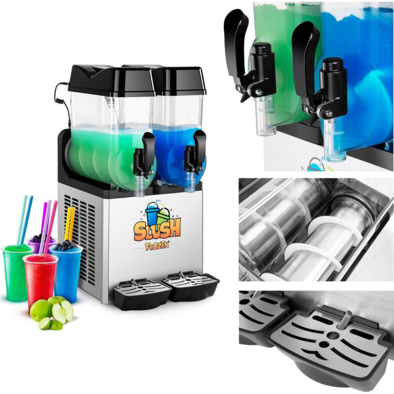 Royal Catering Granito dozatorius Slush Granita dozatorius dvigubas 2x 12L