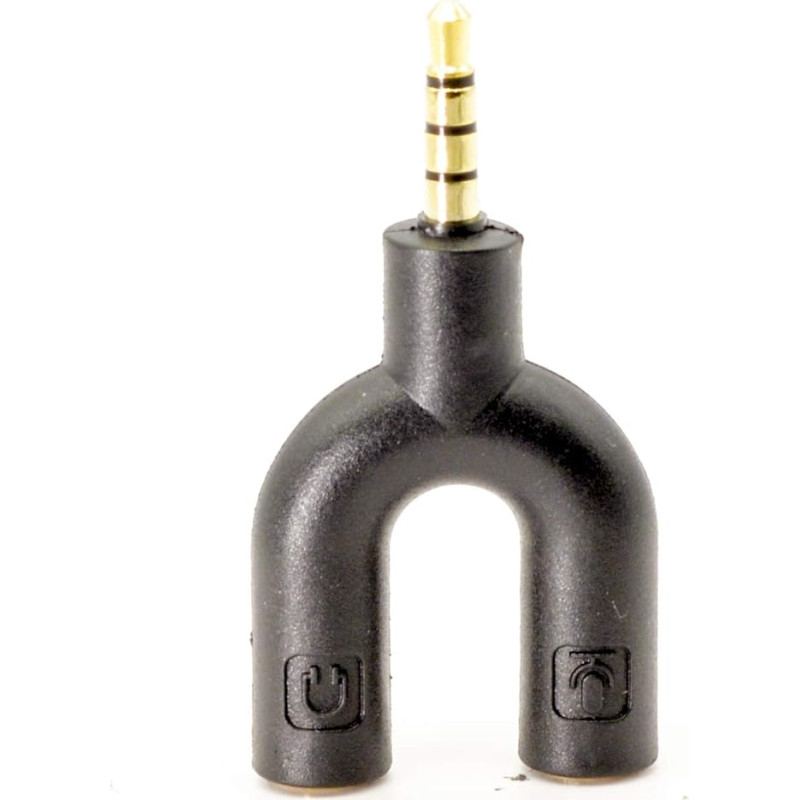 PROtastic Audio Splitter 3,5 mm garso jungties adapteris su ausinėmis ir mikrofonu, skirtas 