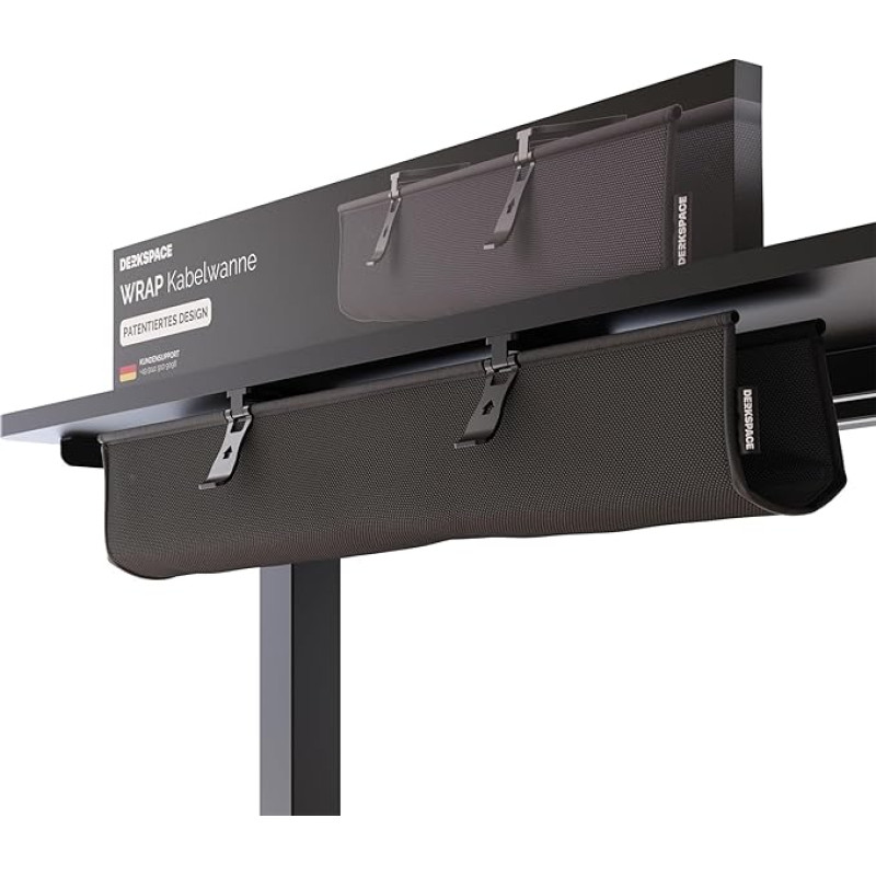 Cable Tray Desk Cable Management - Double-Sided Folding Cable Duct - Cable Organiser for the Desk - 94 cm (Black)