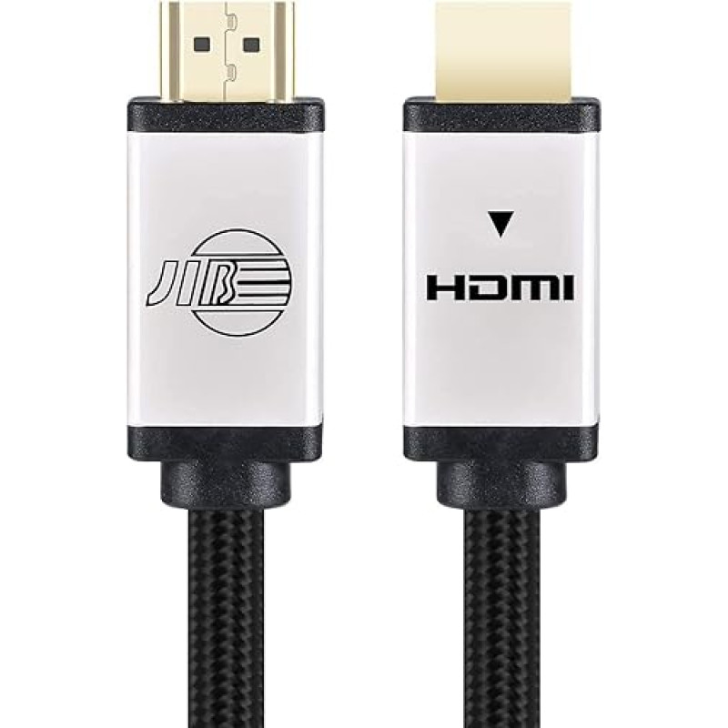 JIB HDMI 2.0 Cable 5.0 m, 4K 60Hz High Speed HDMI to HDMI 2.0 Braided Cable for TV, PS4, 5 Metres