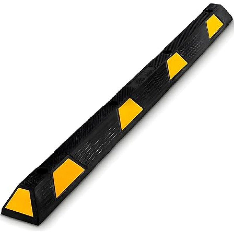 Pyle Garage Wheel Stopper - Traction Protection for the Garage, Car Wheel Stopper as Parking Aid for the Garage at Parking Limitation, Rubber Car Stopper with Reflectors to Protect the Parking Space