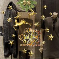 UVNT0180 Langas lipdukas Kalėdos Linksmų Kalėdų Laimingų Naujųjų Metų 135 x 35 cm Linksmų Kalėdų Laimingų Naujųjų Metų Parduotuvės langas Skaidrus Nuimamas Perklijuojamas