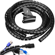 Kabel-Organizer, Spiralwicklung, Kabel-Organizer, zuschneidbar, flexibel, Haustiersicherer, TV-Kabelschutz, Computerkabel-Organizer und Management (32 mm Durchmesser)