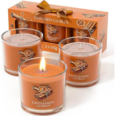 Candle Gifts for Women, Cinnamon Candle Gift Set for Her, 3 Scented Votive Candles, Birthday Gifts for Women, Christmas Candle for Women/Men (Orange, 200 g)