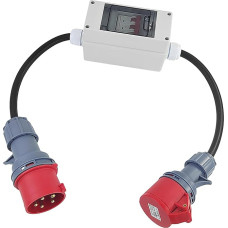 Adapter 32 A Male to 16 A Coupling, Rubber Extension Cable 1 m, Connection Cable with Plug, High Current Distributor, Used for Connecting Electrical Devices