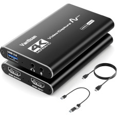 4K HMDI vaizdo įrašymo kortelė, USB 3.0 HDMI vaizdo įrašymo įrenginys, vaizdo įrašymo kortelė transliacijai, Full HD 1080P, skirta žaidimams įrašyti, Plug & Play