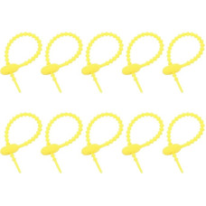 sourcing map Silikon-Kabelbinder, wiederverwendbar, Kabelbinder, Kabelbinder, Kabelwickler, Organizer für Zuhause, Büro, Küche, Lebensmittelbeutel, Gelb, 20 Stück