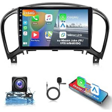 Hodozzy 2G + 64G Android Car Radio for Nissan Juke J15 2010-2019/YF15 Infiniti ESQ 2011-2017 Carplay Android Car, 9 Inch Touchscreen with GPS WiFi Bluetooth HiFi FM RDS Radio Canbus Reversing Camera