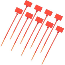 sourcing map Kabeletikettenmarker, Nylon-Kabelbinder, 10,9 cm, beschreibbare, selbstsichernde Drahtetiketten, Kabelbinder für Organisationsmarkierung, Rot, 100 Stück