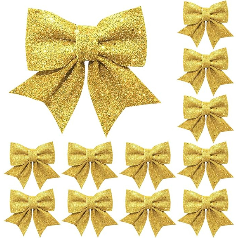 Kalėdų eglutės puošmena, 12 lankų Kalėdų aukso pakuotė, Kalėdų eglutės puošmena, Kalėdų eglutės puošmena, Kalėdų advento vainiko puošmena