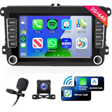 2G + 64G Android 13 automobilinis radijas VW Polo Golf 5 T5 Jetta Passat su belaidžiu Carplay Android automobiliu, 7 colių jutiklinis ekranas Bluetooth automobilinis radijas, GPS, Wi-Fi, HiFi, RDS FM radijas, atbulinės eigos kamera