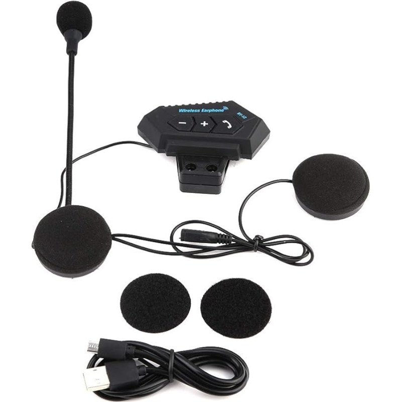 1 Pair Motorcycle Helmet Bluetooth Headset Headphone Speaker Support Hands-Free Calling