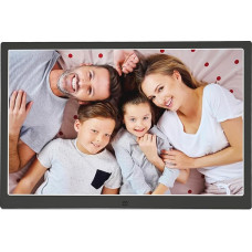 KASTISS skaitmeninis nuotraukų rėmelis, skaitmeninis nuotraukų rėmelis, 15 colių elektroninis skaitmeninis nuotraukų rėmelis, HD ekranas, palaiko SD kortelės lizdą, kalendoriaus žadintuvas, tvirtinamas ant sienos (juodas)