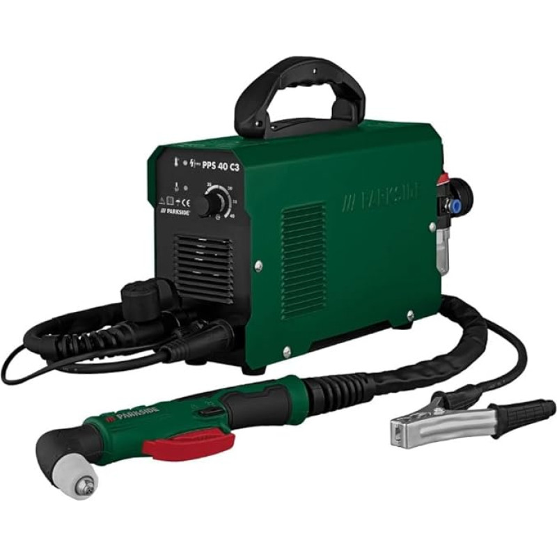 Parkside® PPS 40 B3 Plasma Cutter, 4-4.5 Bar, Cutting Current: 15-40 A, Material Thickness: up to 12 mm