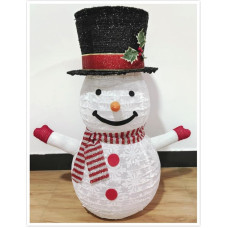 Zusammenklappbarer LED-Schneemann für den Außenbereich, batteriebetrieben, 70 x 54 x 36 cm, ideal zum Dekorieren und Hinzufügen Einer festlichen Atmosphäre zu Weihnachten.