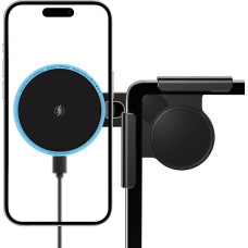 15W Mobile Phone Holder for Tesla Model 3/Y/X/S Mobile Phone Holder Car Magnet with 1M C-C Cable for iPhone 12-16 Series and MagSafe Case (Blue Light)