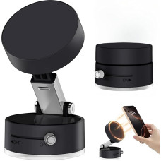 DOMAVER Car Mobile Phone Holder, Vacuum Magnetic Mobile Phone Holder, 360° Rotatable Car Navigation Holder, Universal for Metal, Glass, Wall, Mirrors & Car Windows, Portable, Wireless with TPE Suction