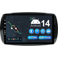 2G + 32G Android 14 Autoradio Für Mercedes Benz Smart 453 Fortwo 2014-2020 IPS 9 Zoll mit Mirror Link Bluetooth WiFi GPS FM/RDS USB SWC+ Kamera